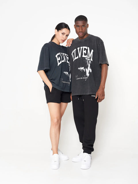 "Bite" Oversize T-Shirt - Washed Black ELVEM