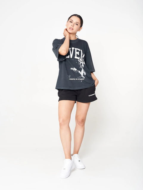 "Bite" Oversize T-Shirt - Washed Black ELVEM