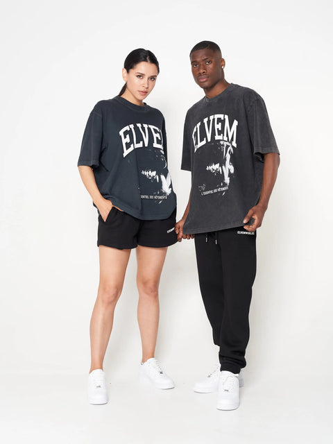 "Bite" Oversize T-Shirt - Washed Black ELVEM