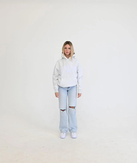 "Peach" Oversize Hoodie - White Grey ELVEM