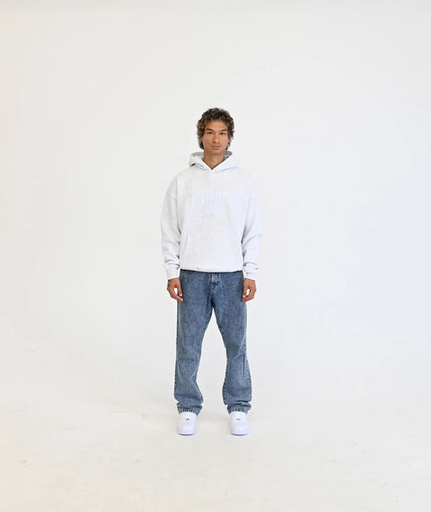 "Peach" Oversize Hoodie - White Grey ELVEM