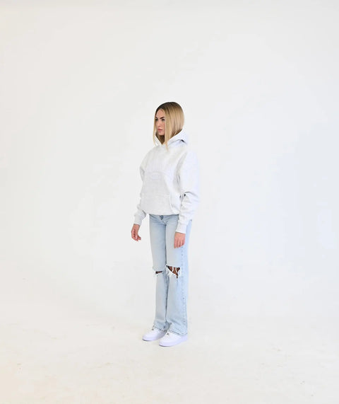 "Peach" Oversize Hoodie - White Grey ELVEM