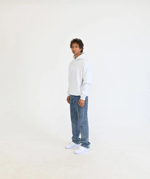 "Peach" Oversize Hoodie - White Grey ELVEM