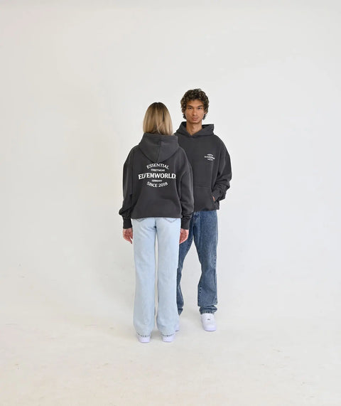 "Premier" Oversize Hoodie - Washed Black ELVEM