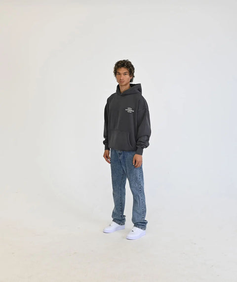 "Premier" Oversize Hoodie - Washed Black ELVEM