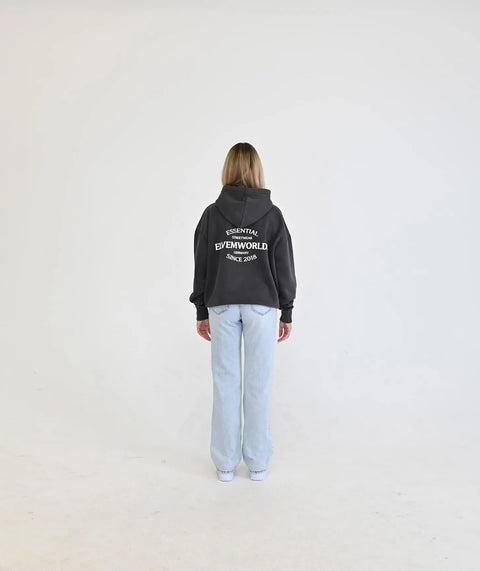 "Premier" Oversize Hoodie - Washed Black ELVEM