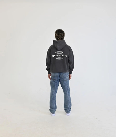 "Premier" Oversize Hoodie - Washed Black ELVEM