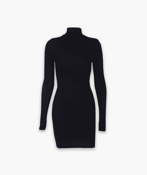 "Ava" Knitted Mini Dress - Black ELVEM